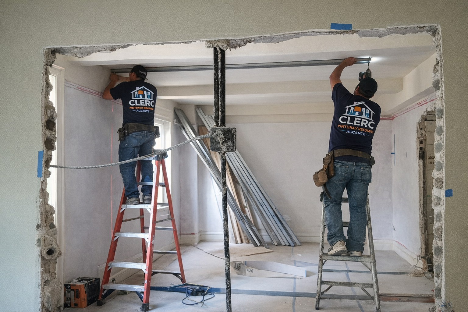 Equipo trabajando en obra - Reformas Clerc